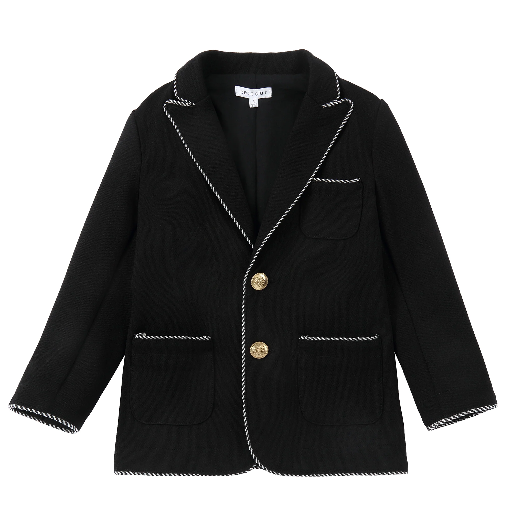 Black/ Striped Trimming Blazer