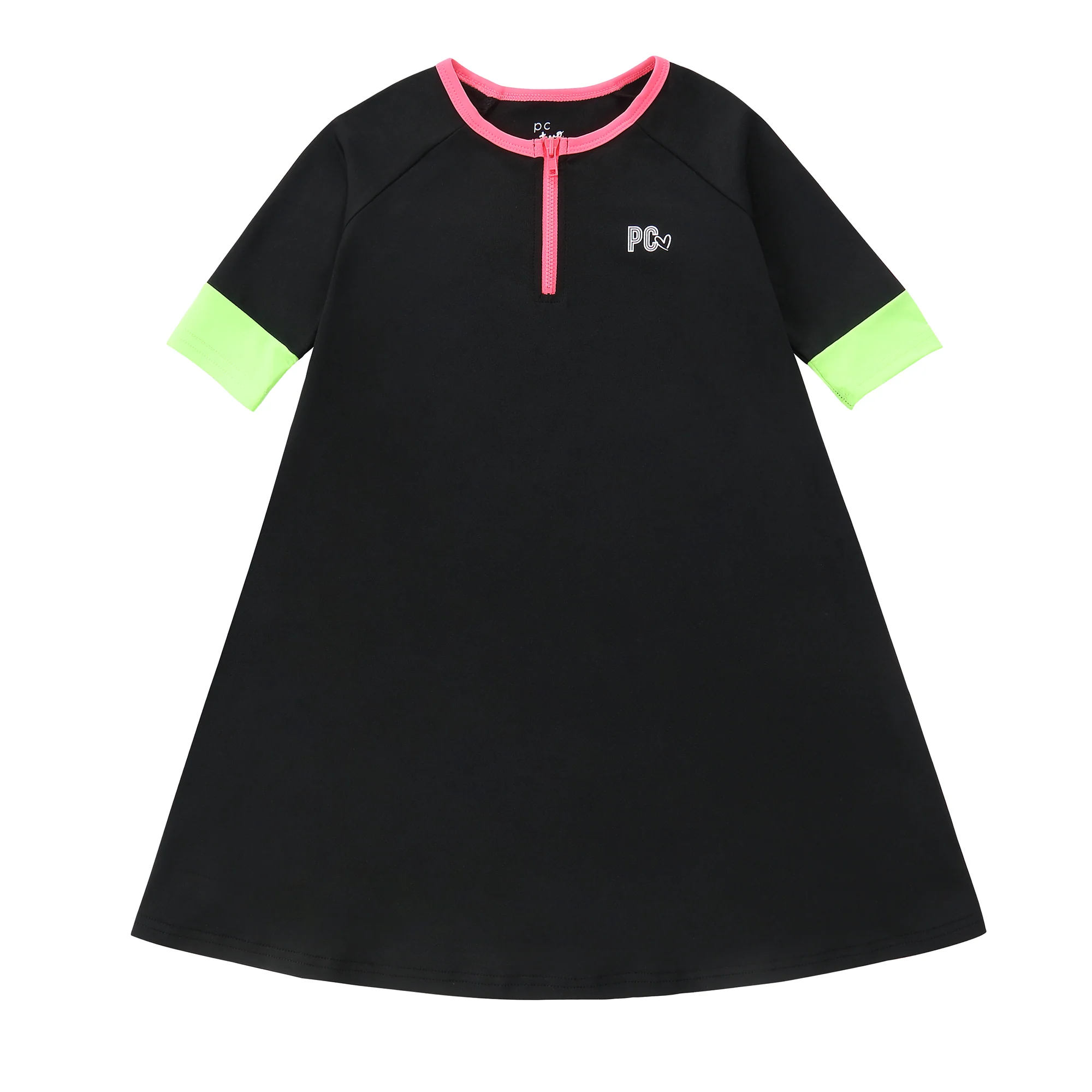 Black & Neon Swim Dress