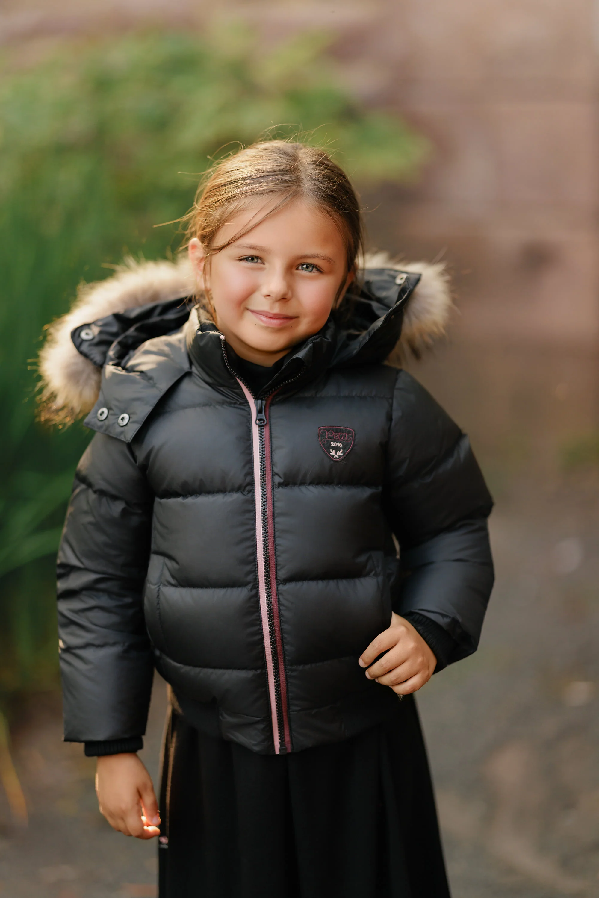 Black/ Pink Zippered Coat - Image 2