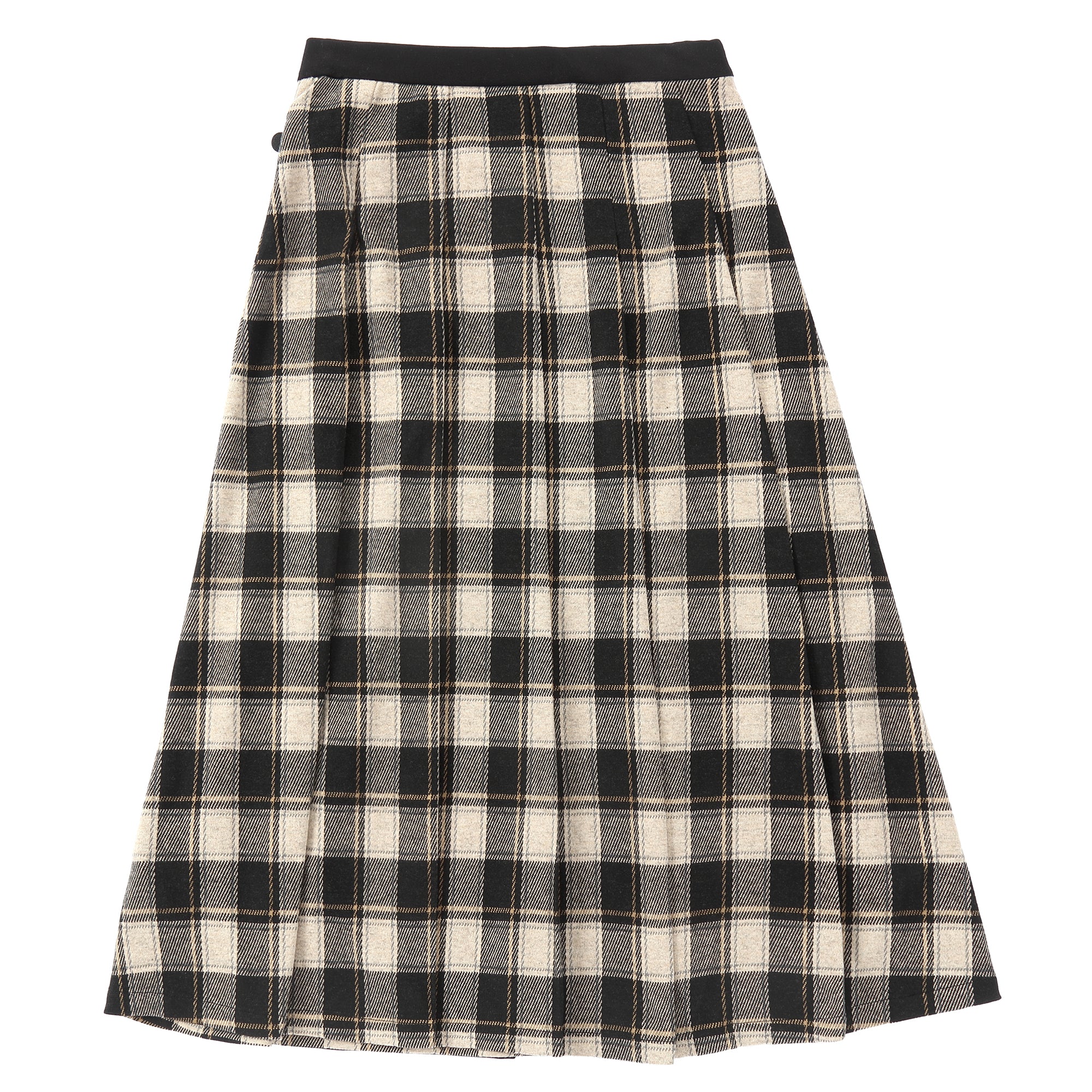 Black & Plaid Wrap Skirt - Image 3