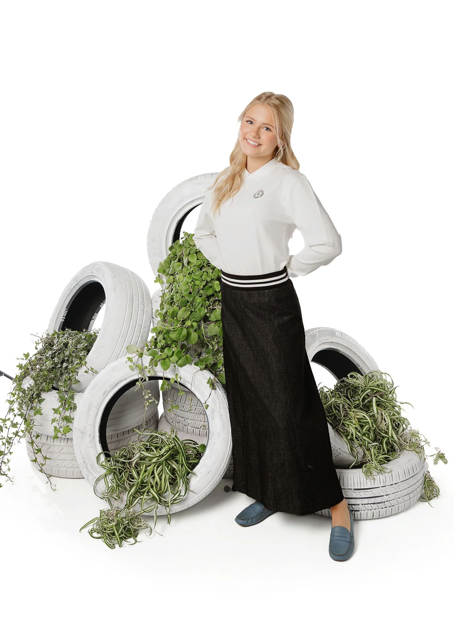 Teens Black A-line Maxi Skirt - Image 2