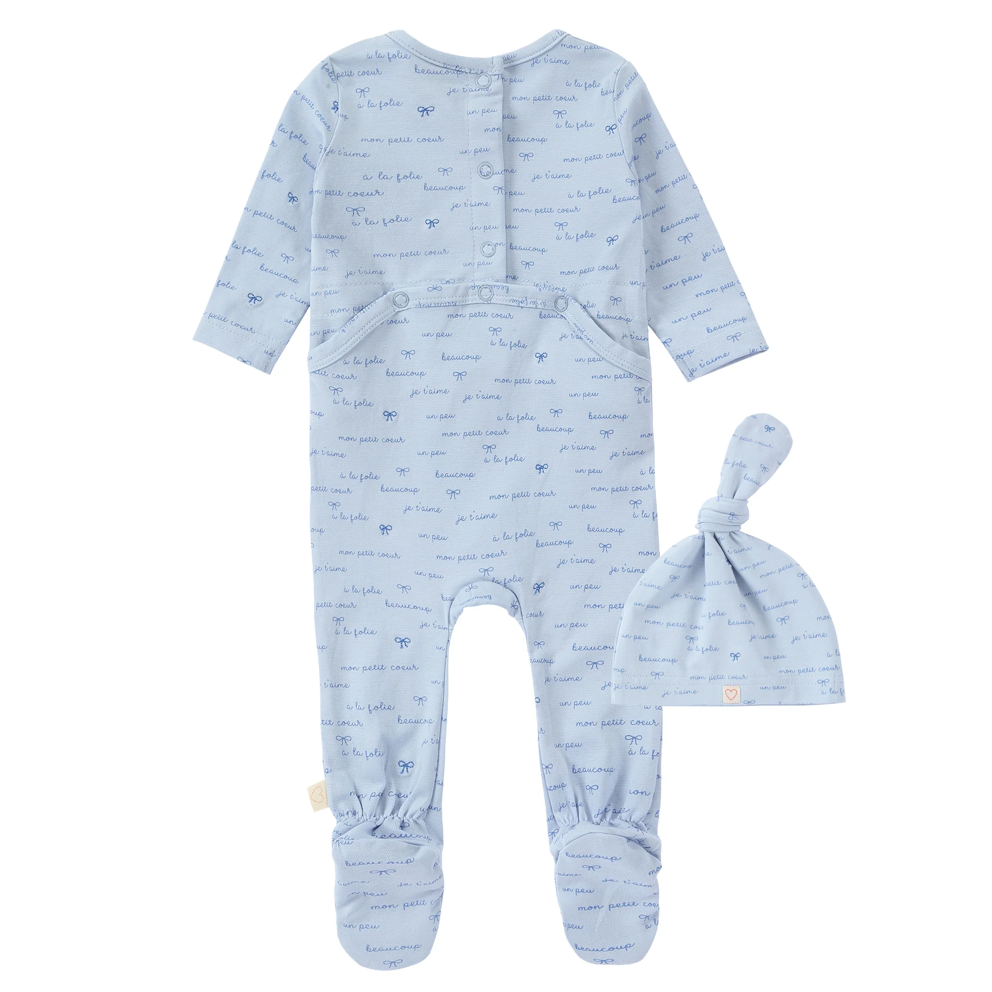 Blue Bow Print Footie Set - Image 2