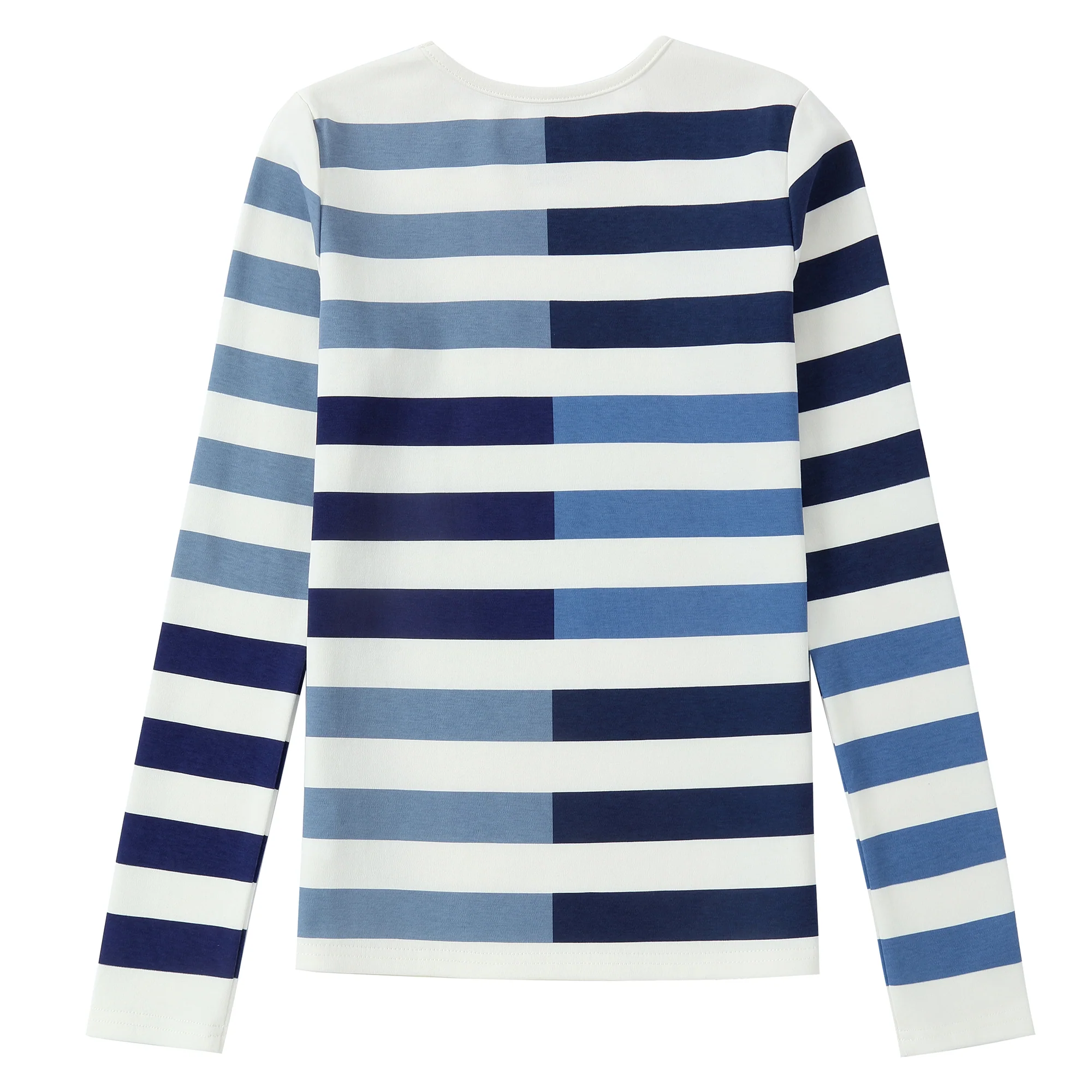 Blue Striped Color Block T-Shirt - Image 4