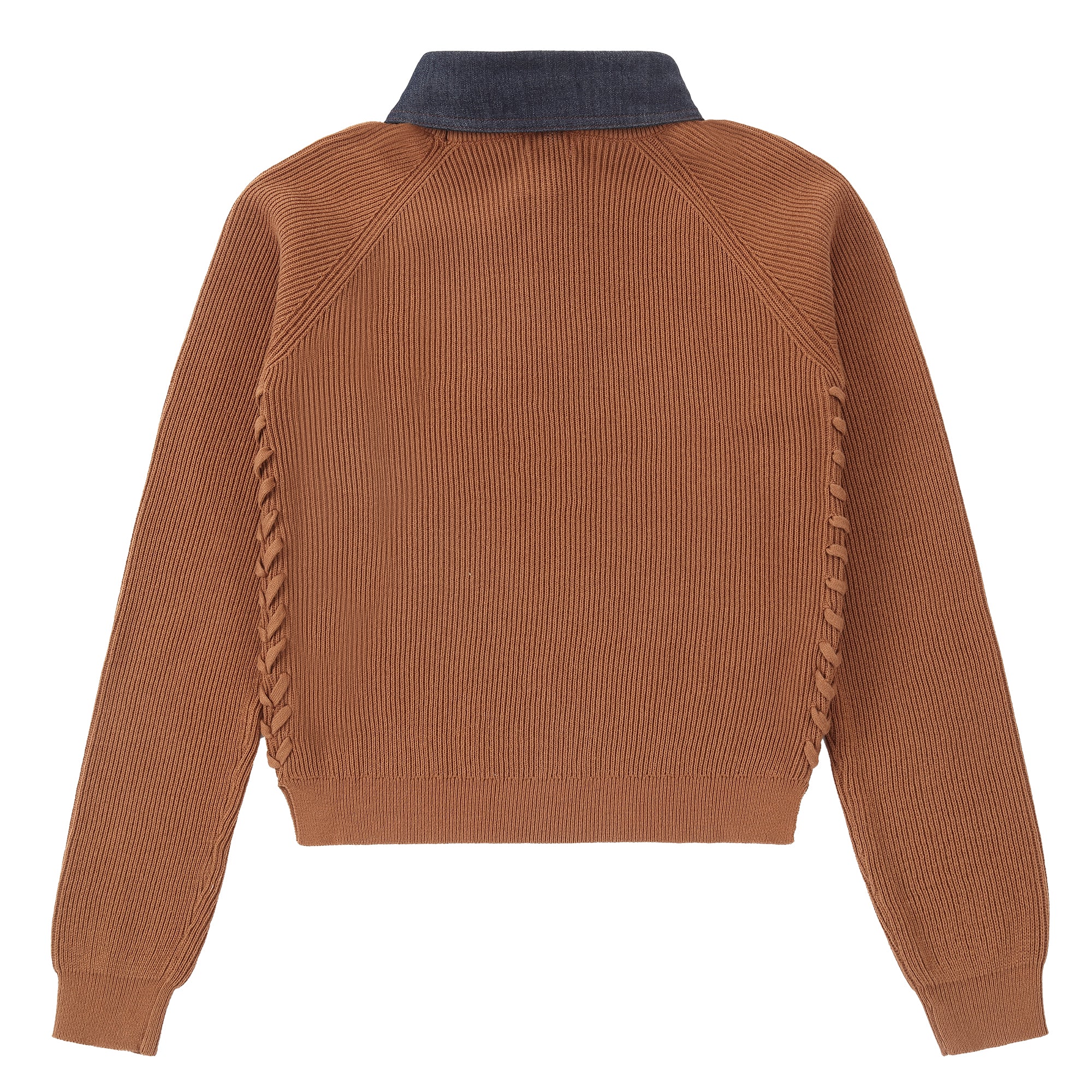 Caramel & Denim Collared Sweater - Image 3