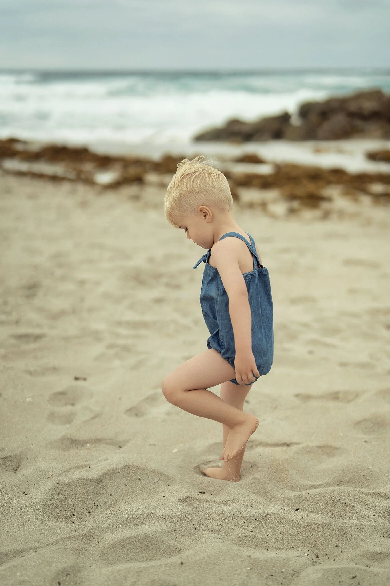 Baby Boys Denim Vine Romper - Image 6