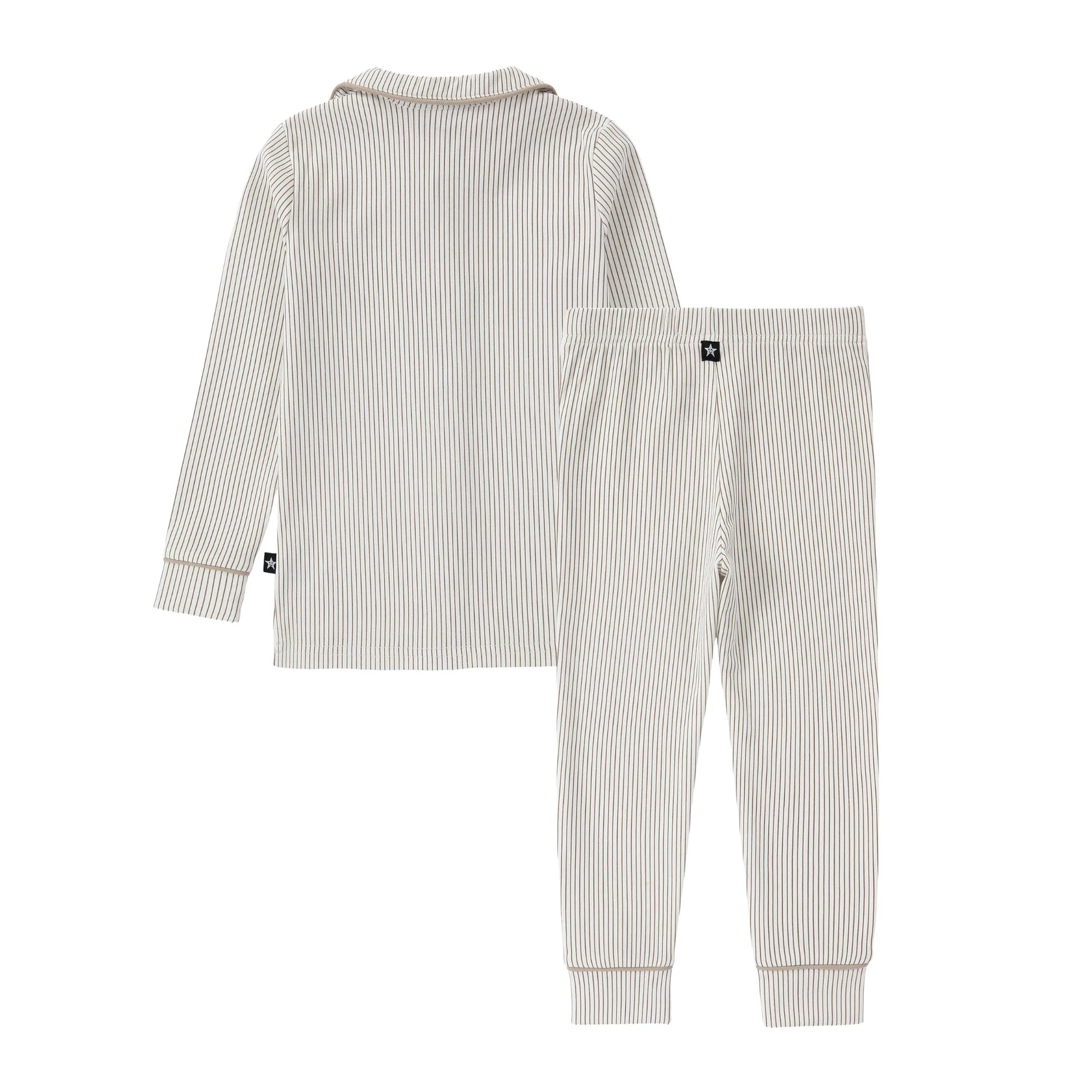 Boys Tan White Stripe Grandpa PJ - Image 3