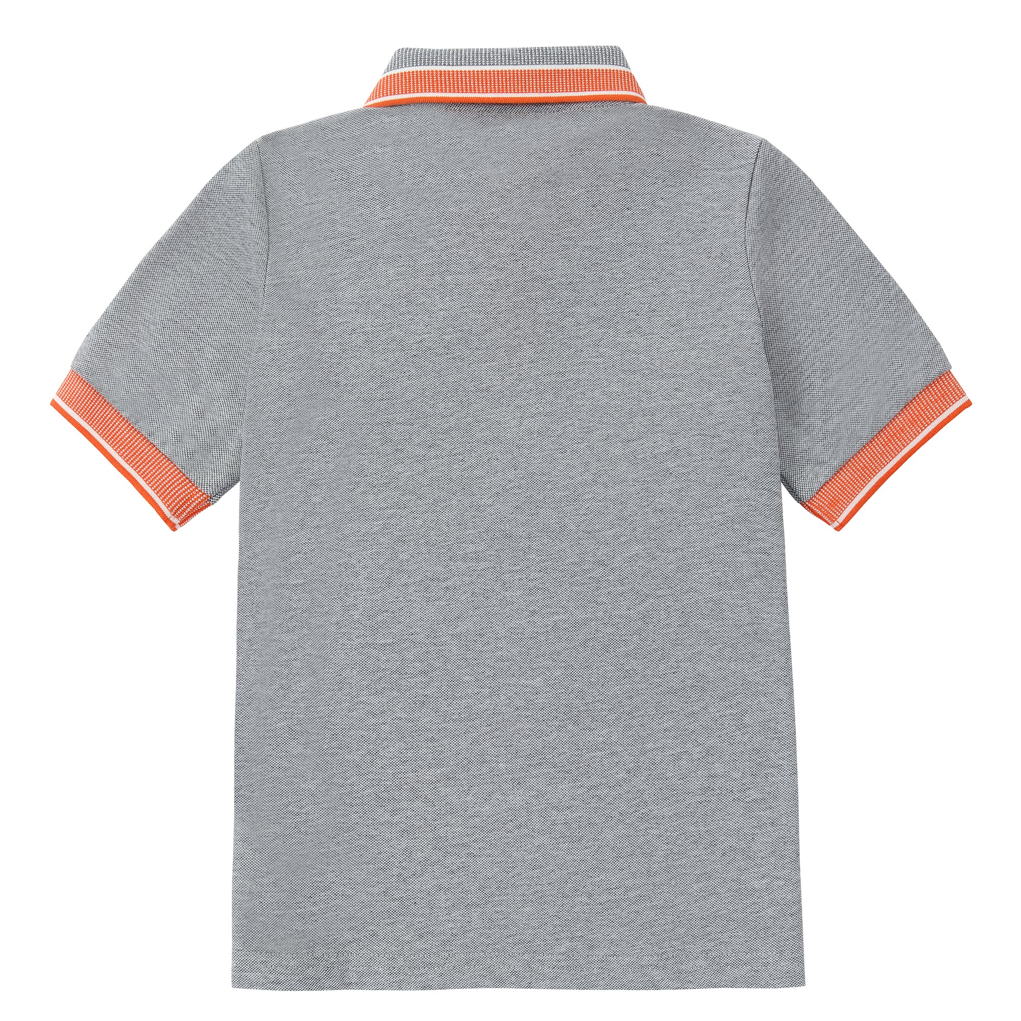 Boys Gray Polo with Orange Trim - Image 3