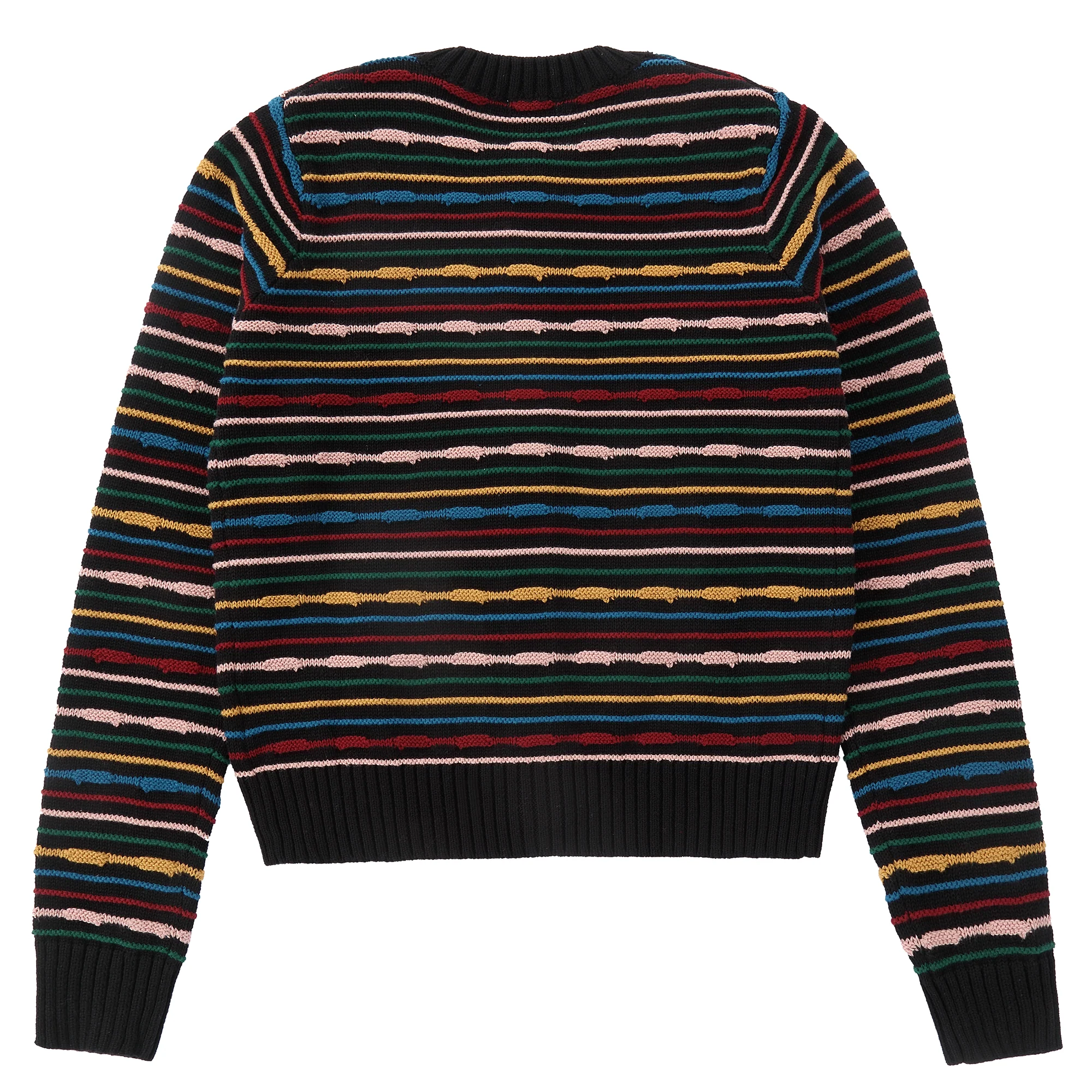 Knitted Multicolor Striped Cardigan - Image 3