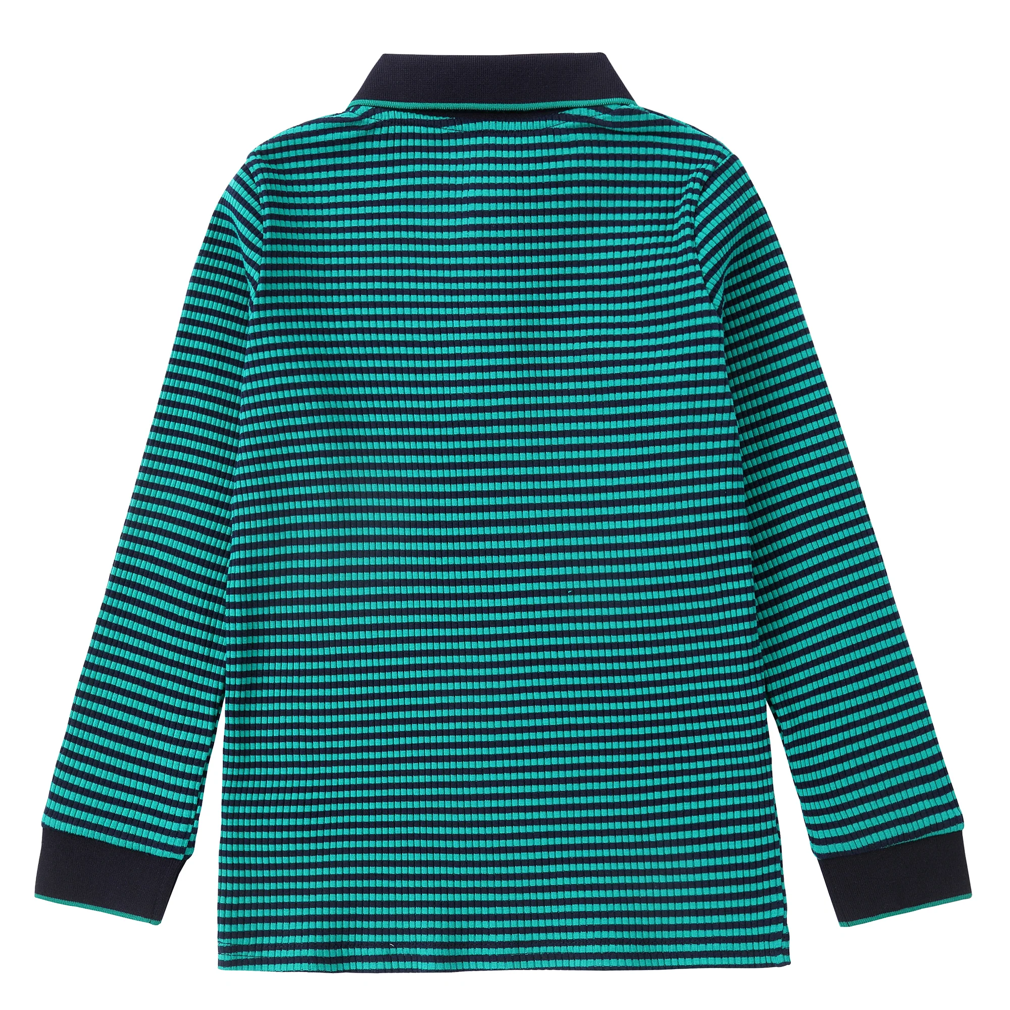 Navy & Green Striped Polo - Image 5