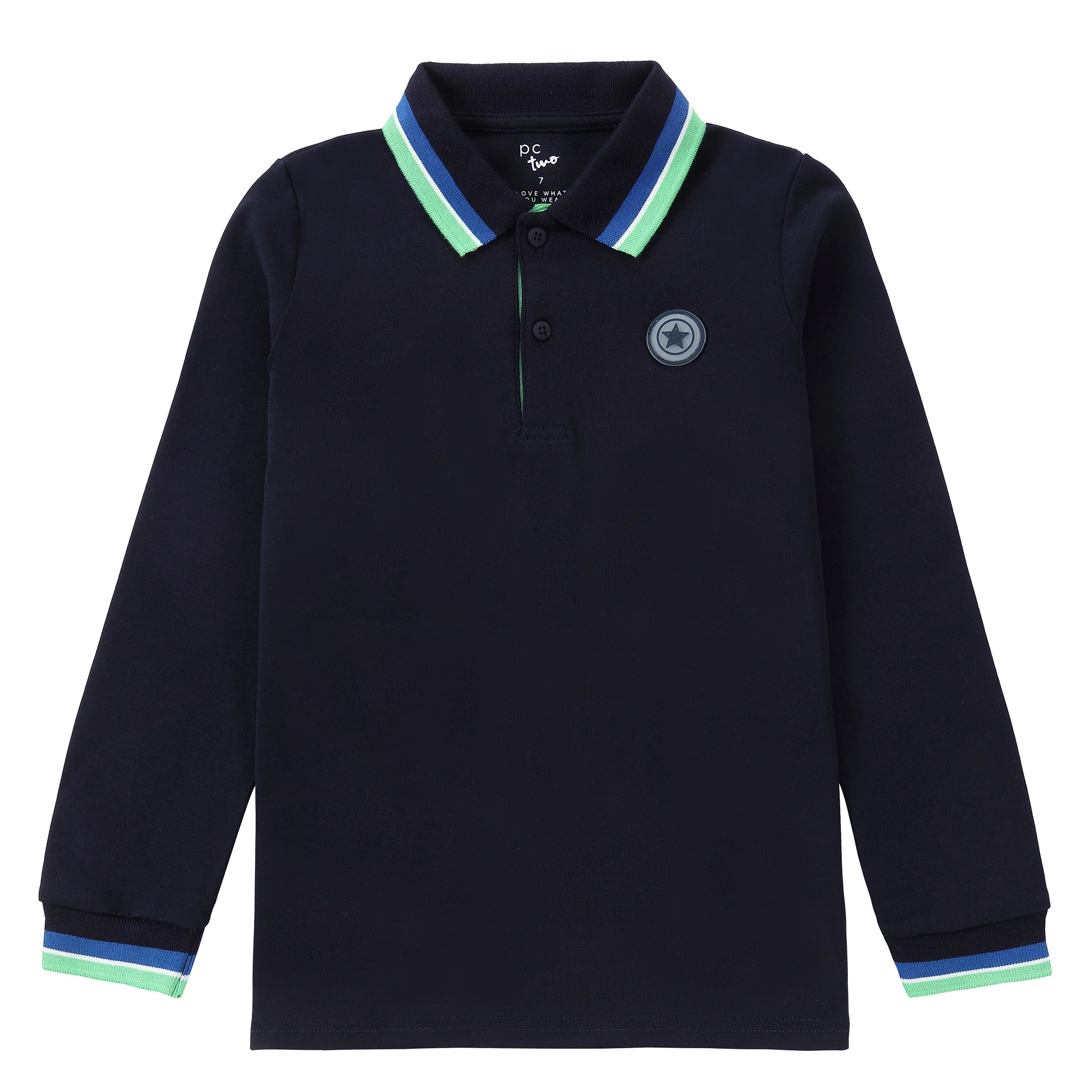 Navy / Green Trim Polo - Image 2