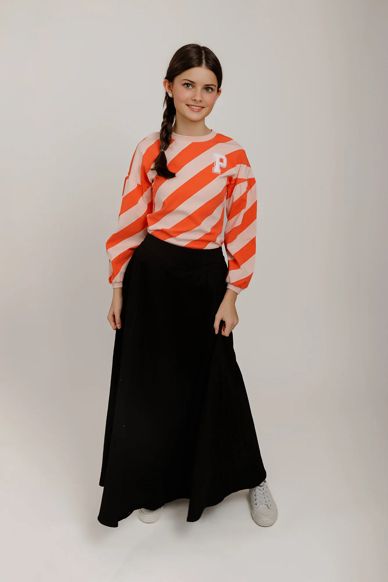 Orange Diagonal Striped Top - Image 2