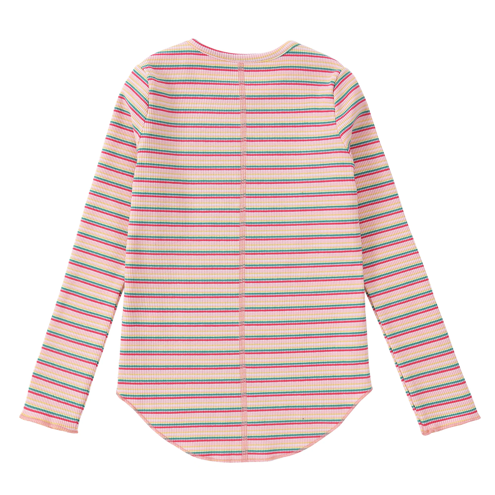 Girls Pink Striped T-shirt - Image 3