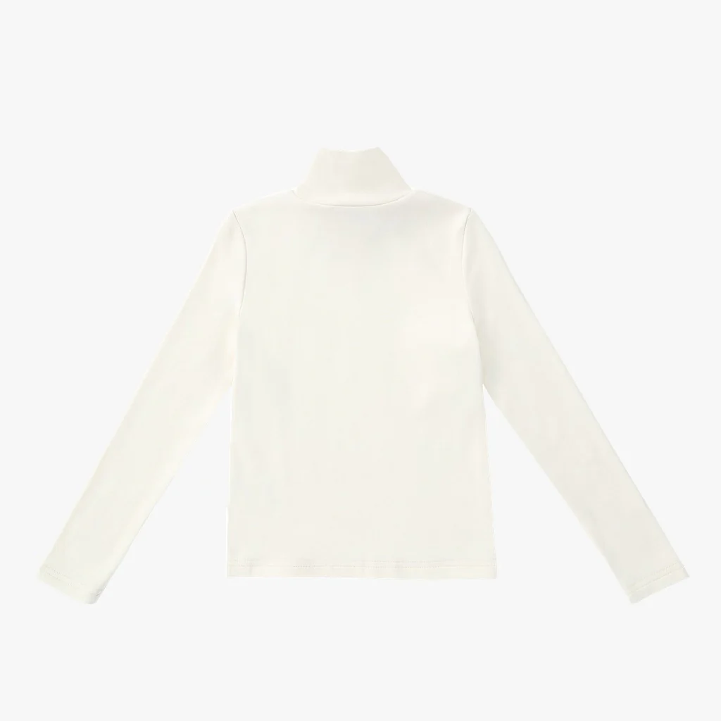 Ivory Mock Neck T-Shirt - Image 3