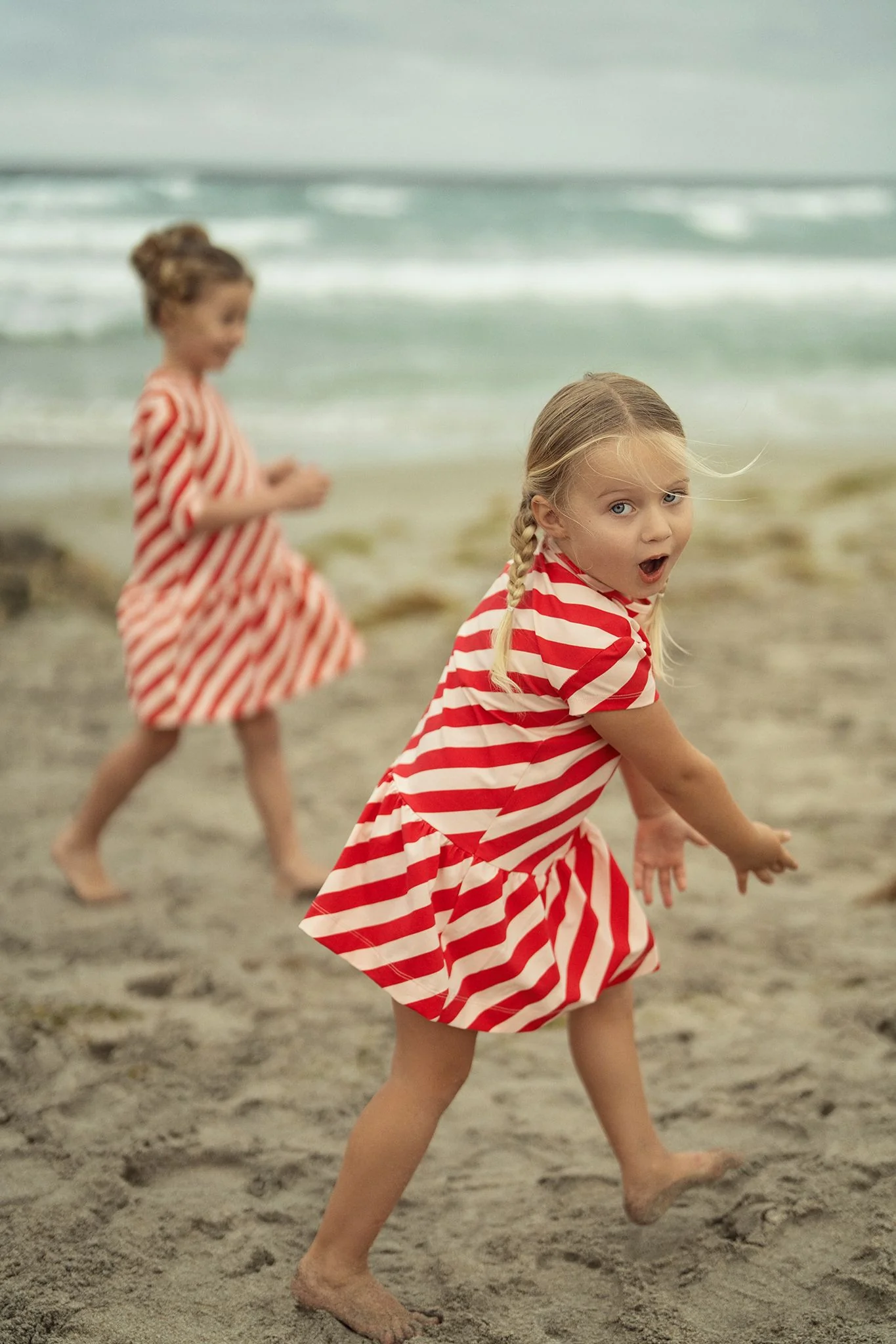Girls Pastel Play Pink & Red Dress - Image 3