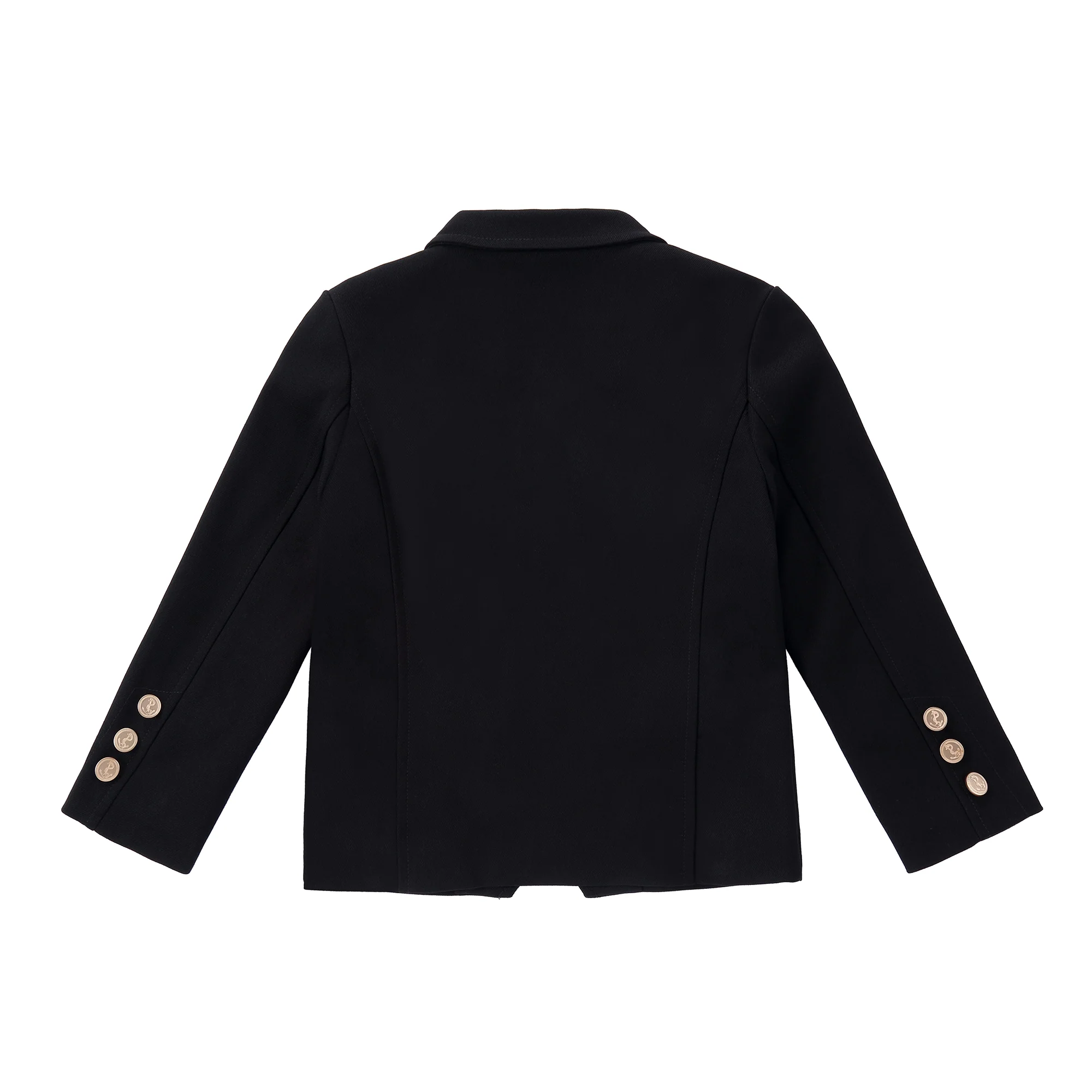 Black Double Breasted Gold Button Blazer - Image 3
