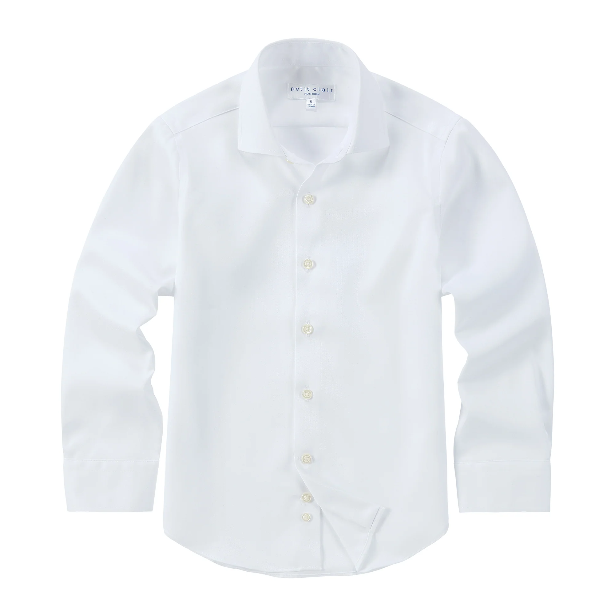Non-Iron Spread Collar White Shirt- Long Sleeve - Image 3