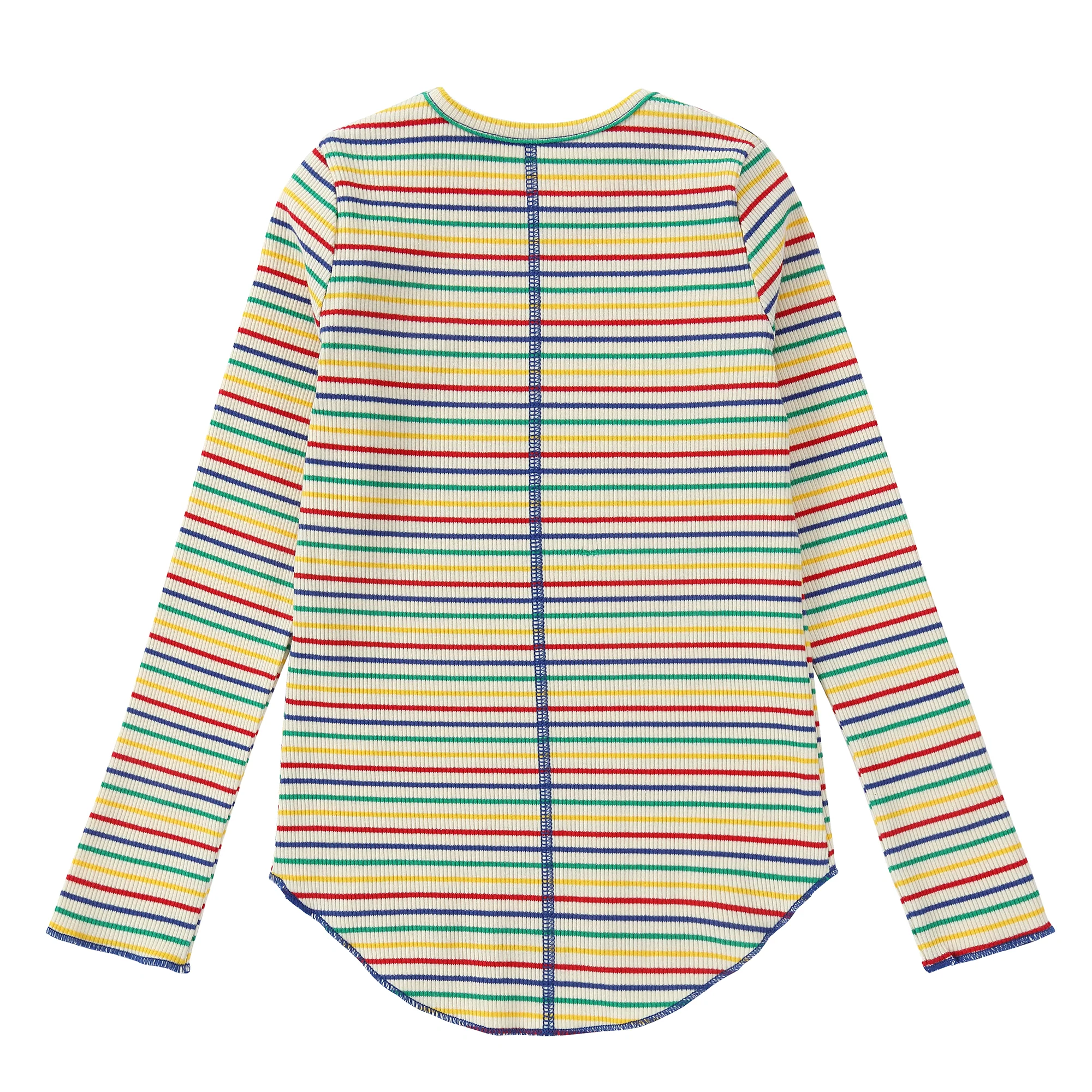 Girls Ivory Bold Stripes T-Shirt - Image 3