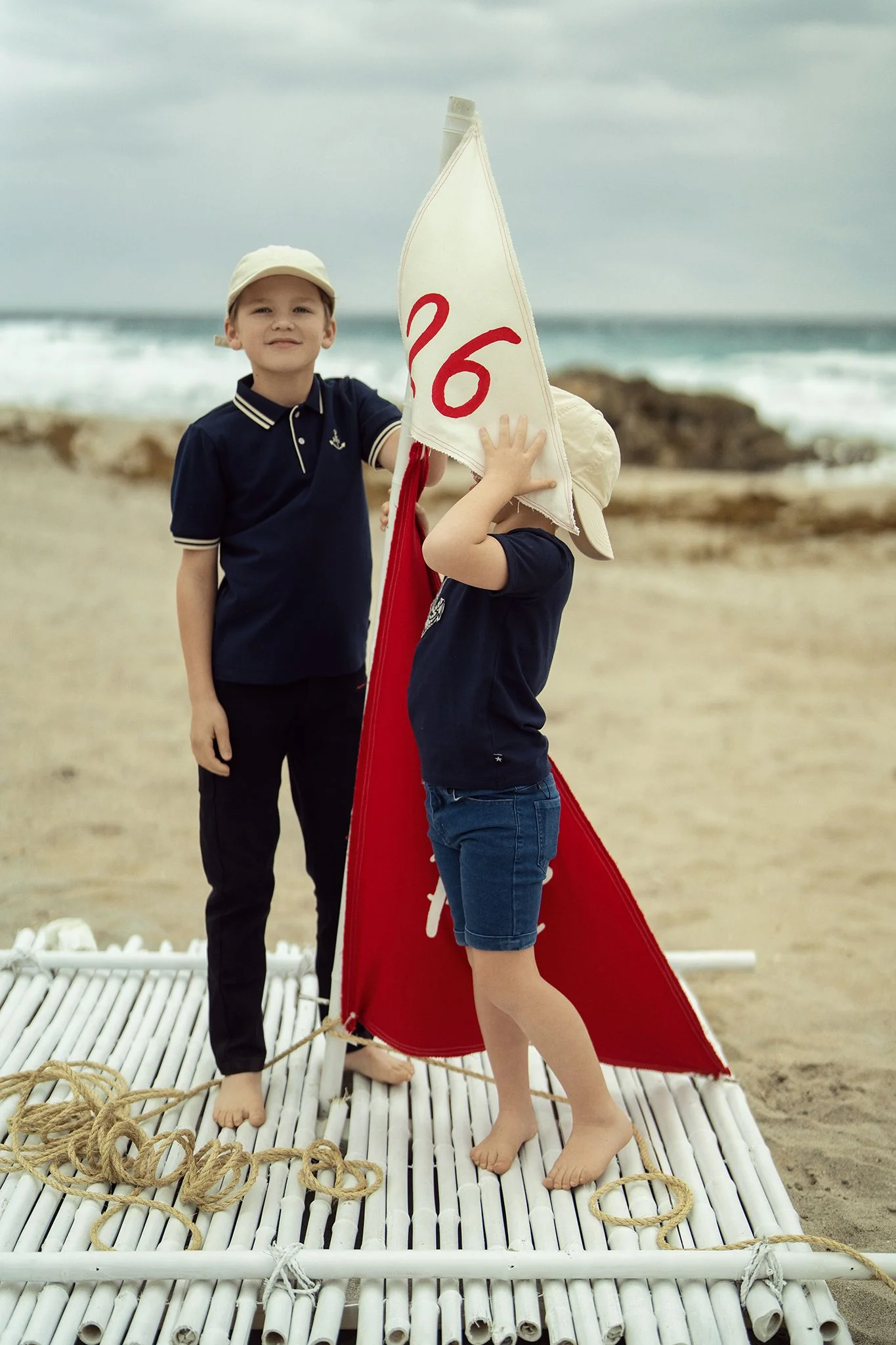 Boys Sailing Club Polo with White Trim - Image 2