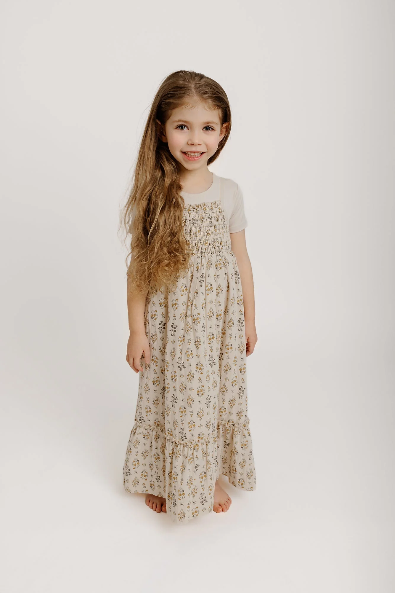 Tan Floral Maxi Dress - Image 3