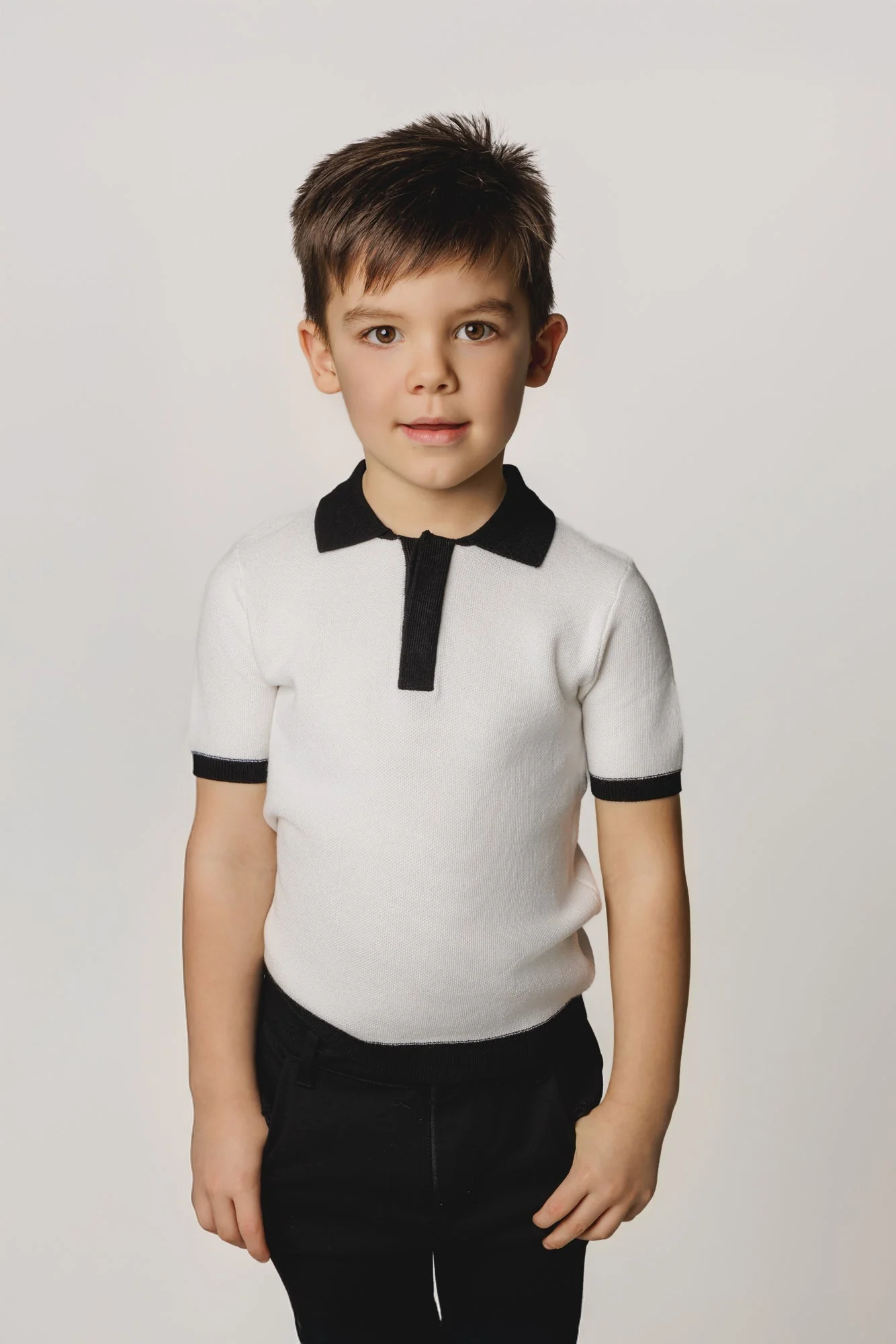 White/ Black Trimmed Sweater - Image 2